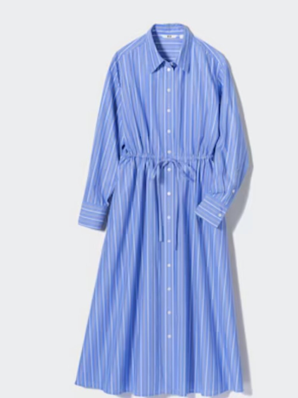 Uniqlo Striped Long-Sleeve Midi Shirt Dress (Size XS)
